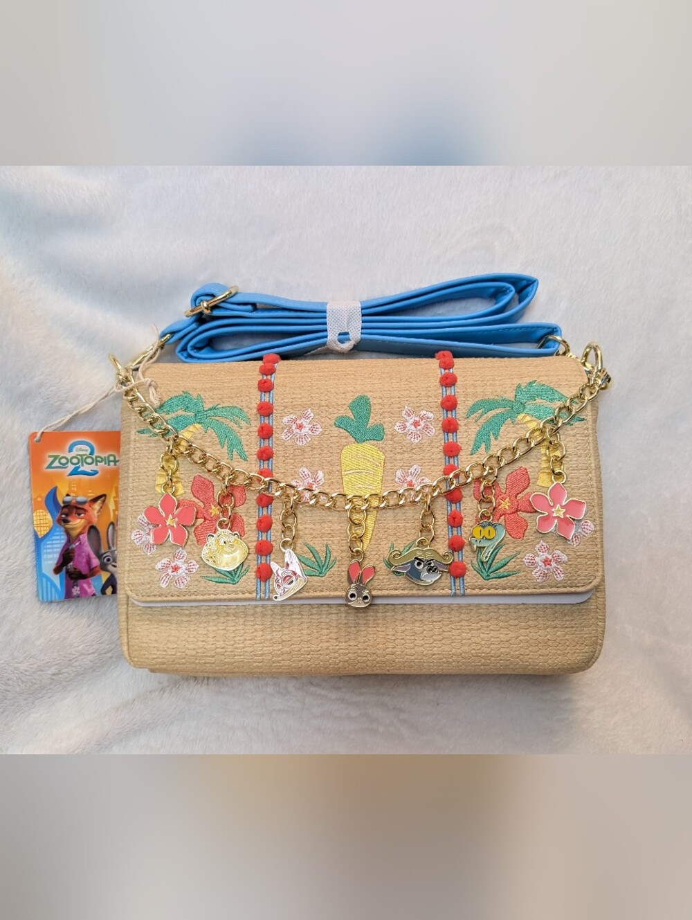Loungefly Disney Zootopia 2 Tropical Embroidered Crossbody Bag NWT 10" x 7" x 2"